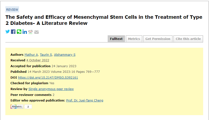 間充質(zhì)干細胞治療2型糖尿病的安全性和有效性 間充質(zhì)干細胞治療2型糖尿病的安全性和有效性