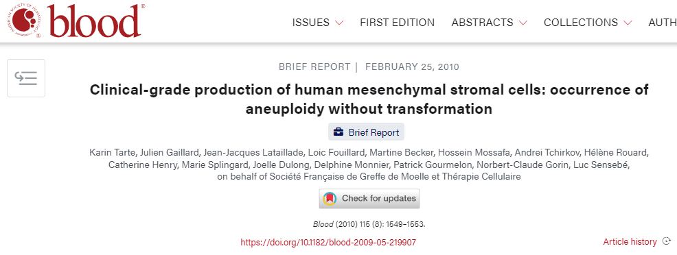 13個科研單位聯(lián)合確認:間充質(zhì)干細胞(MSCs)不具有成瘤性 13個科研單位聯(lián)合確認:間充質(zhì)干細胞(MSCs)不具有成瘤性