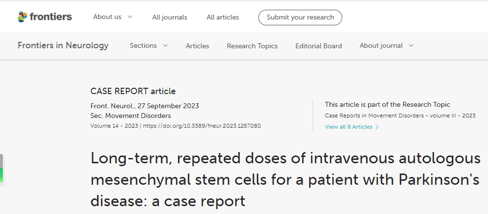 帕金森病患者長(zhǎng)期、重復(fù)靜脈注射間充質(zhì)干細(xì)胞的病例報(bào)告
