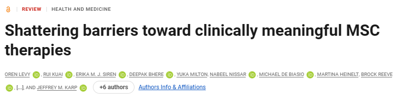 打破障礙，實(shí)現(xiàn)具有臨床意義的 MSC 療法