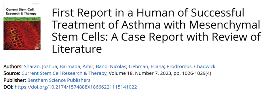 人類間充質(zhì)干細(xì)胞成功治療哮喘的首次報道:一例文獻回顧報告 人類間充質(zhì)干細(xì)胞成功治療哮喘的首次報道:一例文獻回顧報告