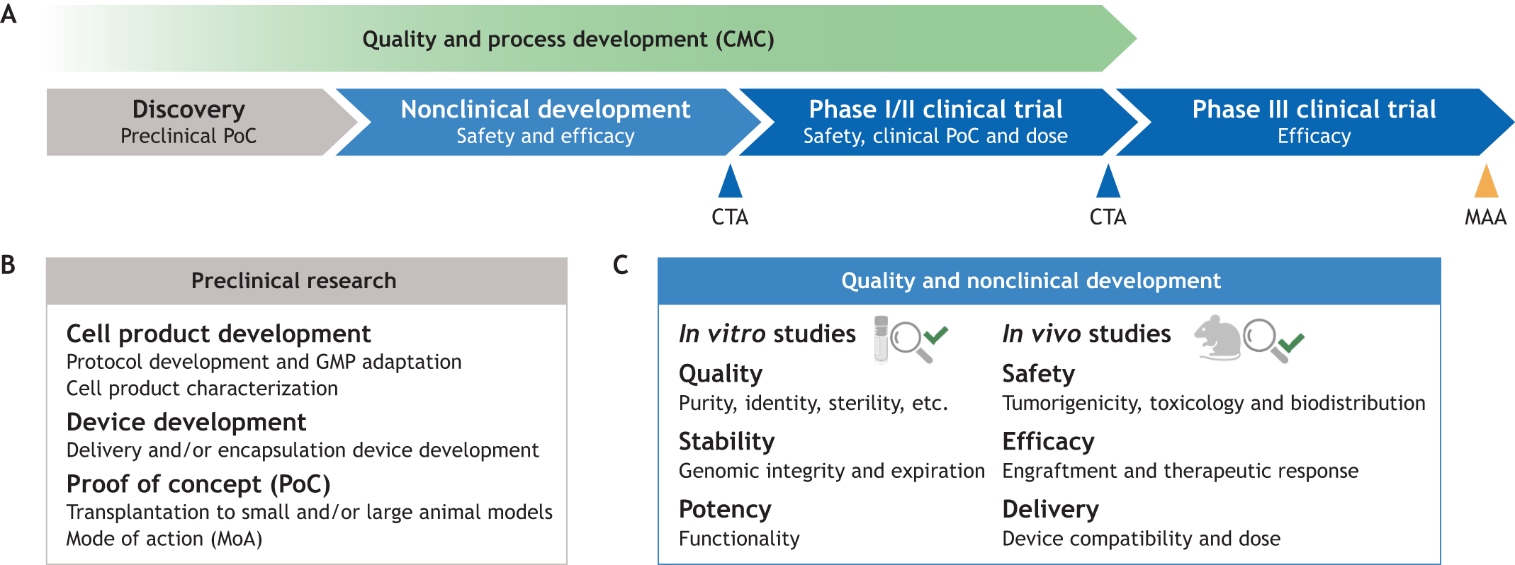 圖1：將細(xì)胞療法應(yīng)用于臨床的步驟。