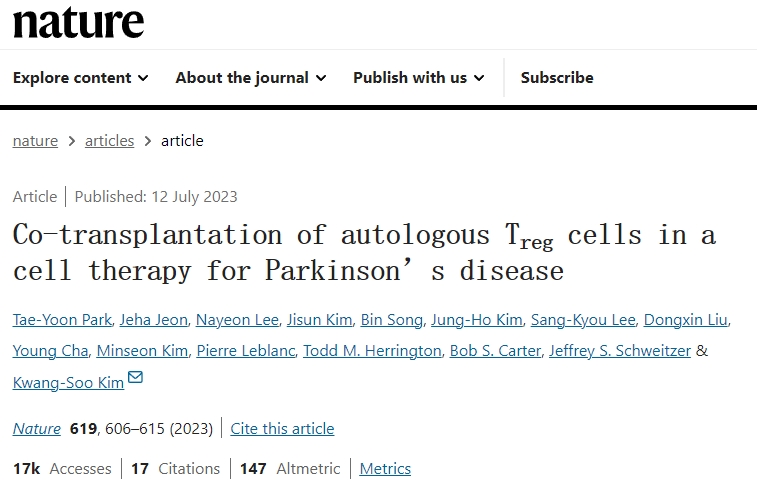 自體 Treg 細(xì)胞聯(lián)合移植治療帕金森病 自體 Treg 細(xì)胞聯(lián)合移植治療帕金森病