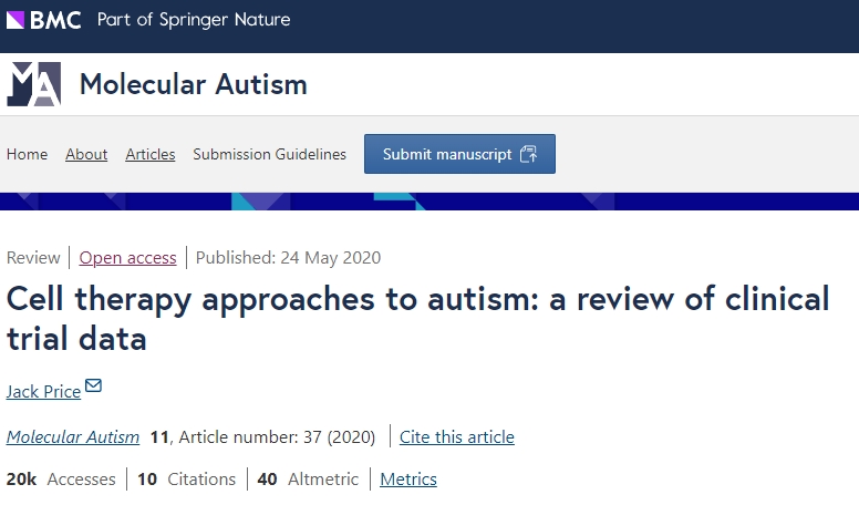 自閉癥的細胞治療方法：臨床試驗數(shù)據(jù)回顧