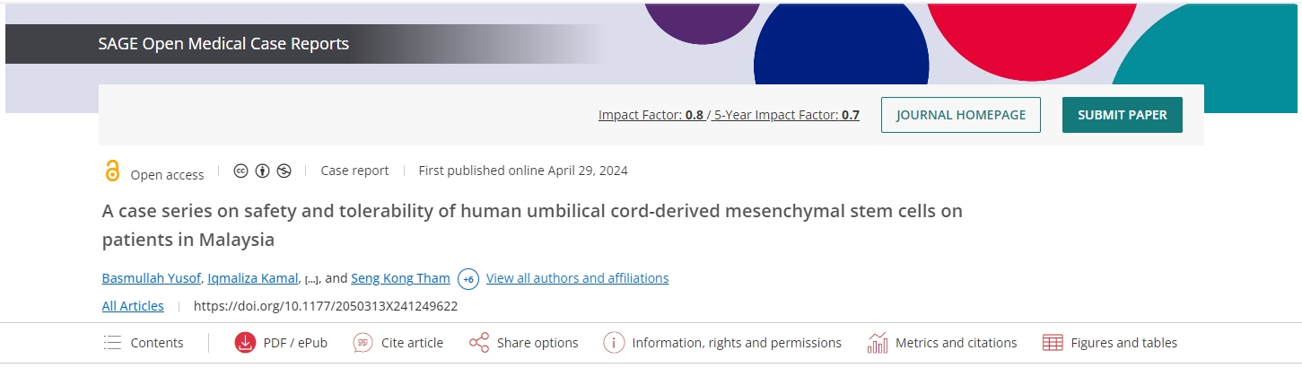 9名馬拉西亞患者接受干細胞治療，隨訪表示均有積極反應(yīng)，沒有任何副作用