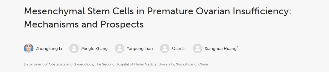 間充質干細胞在卵巢早衰中的作用:機制與前景 間充質干細胞在卵巢早衰中的作用:機制與前景