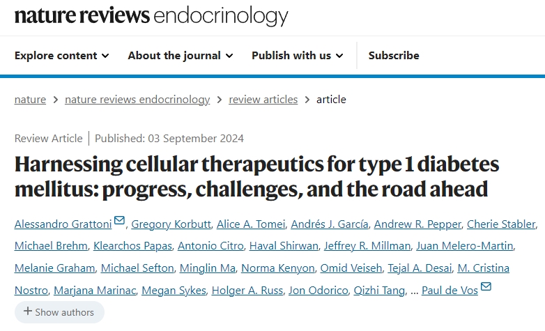 利用細(xì)胞療法治療 1 型糖尿?。哼M(jìn)展、挑戰(zhàn)和未來之路