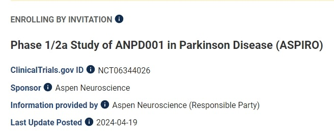 ASPIRO1/2a期臨床試驗(yàn) (NCT06344026)。