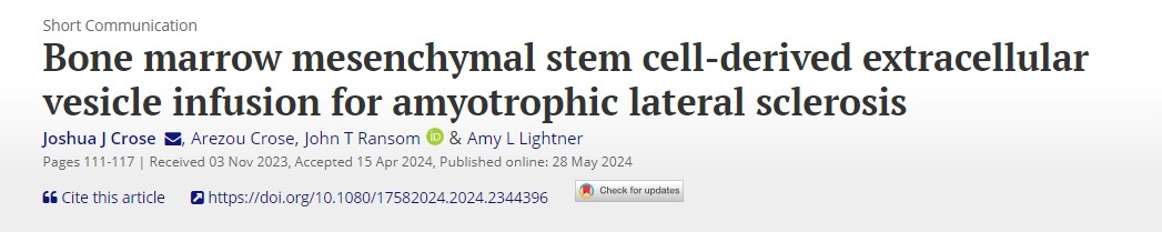 骨髓間充質(zhì)干細(xì)胞來源的細(xì)胞外囊泡輸注治療肌萎縮側(cè)索硬化癥 骨髓間充質(zhì)干細(xì)胞來源的細(xì)胞外囊泡輸注治療肌萎縮側(cè)索硬化癥