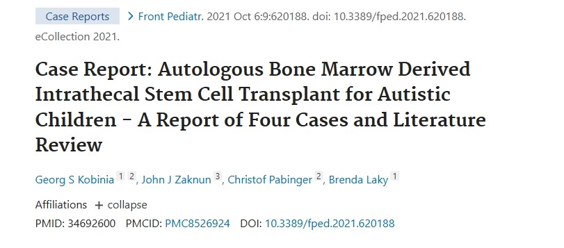 病例報(bào)告：自閉癥兒童自體骨髓來源的鞘內(nèi)干細(xì)胞移植 - 4 例報(bào)告及文獻(xiàn)綜述