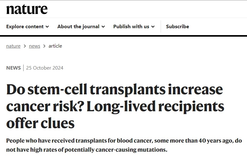 干細(xì)胞移植會增加癌癥風(fēng)險嗎？長壽接受者提供線索
