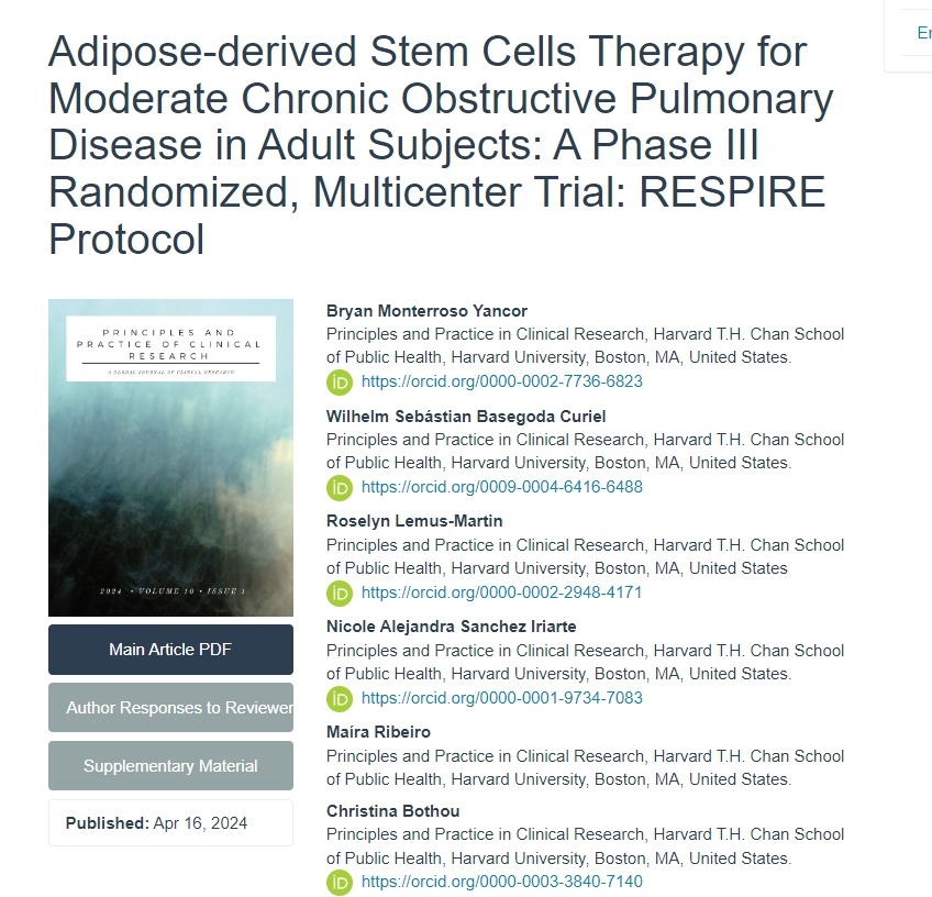 脂肪干細胞治療成人中度慢性阻塞性肺病：一項III期隨機、多中心試驗：RESPIRE方案