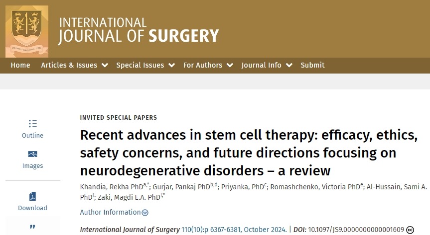 干細胞療法的最新進展：以神經(jīng)退行性疾病為重點的療效、倫理、安全問題和未來方向-綜述
