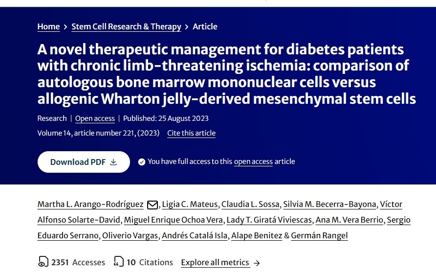 糖尿病患者慢性肢體缺血的新型治療方法：自體骨髓單核細(xì)胞與同種異體華通膠衍生間充質(zhì)干細(xì)胞的比較