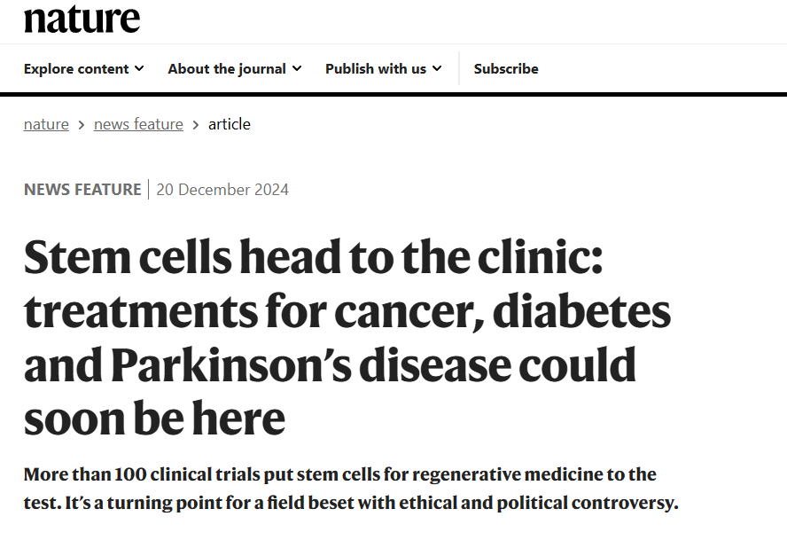《nature》：干細(xì)胞進(jìn)入臨床，帕金森、糖尿病的治療可能很快會實(shí)現(xiàn)