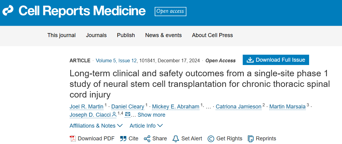 神經(jīng)干細胞移植治療慢性胸椎損傷的單中心Ⅰ期臨床研究 神經(jīng)干細胞移植治療慢性胸椎損傷的單中心Ⅰ期臨床研究