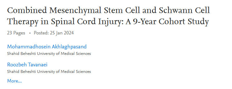 間充質(zhì)干細(xì)胞和雪旺細(xì)胞聯(lián)合治療脊髓損傷：一項(xiàng)為期 9 年的隊(duì)列研究