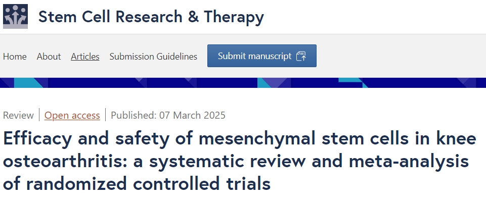 間充質(zhì)干細(xì)胞治療膝關(guān)節(jié)骨關(guān)節(jié)炎的療效和安全性：隨機(jī)對照試驗(yàn)的系統(tǒng)評價(jià)和薈萃分析