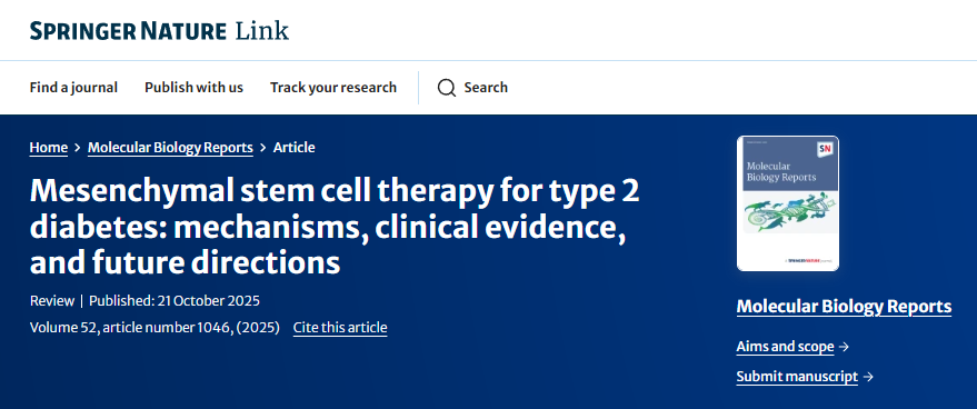 間充質(zhì)干細(xì)胞治療2型糖尿病：機(jī)制、臨床證據(jù)和未來方向