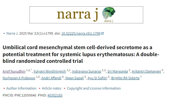 臍帶間充質(zhì)干細胞來源的分泌物作為系統(tǒng)性紅斑狼瘡的潛在治療方法：一項雙盲隨機對照試驗