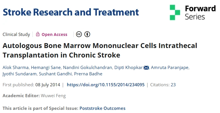 自體骨髓單個核細(xì)胞鞘內(nèi)移植治療慢性卒中 自體骨髓單個核細(xì)胞鞘內(nèi)移植治療慢性卒中