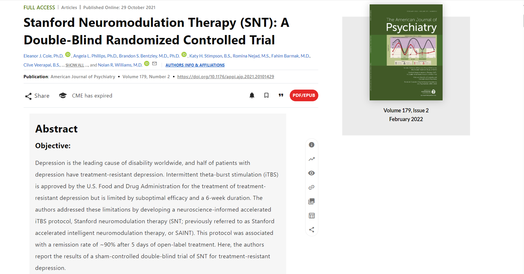 斯坦福神經(jīng)調(diào)節(jié)療法 (SNT):一項雙盲隨機對照試驗 斯坦福神經(jīng)調(diào)節(jié)療法 (SNT):一項雙盲隨機對照試驗