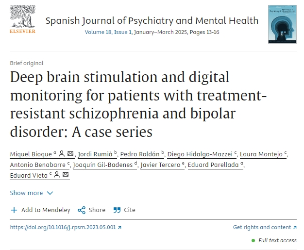 深部腦刺激和數(shù)字監(jiān)測對難治性精神分裂癥和雙相情感障礙患者的治療：病例系列