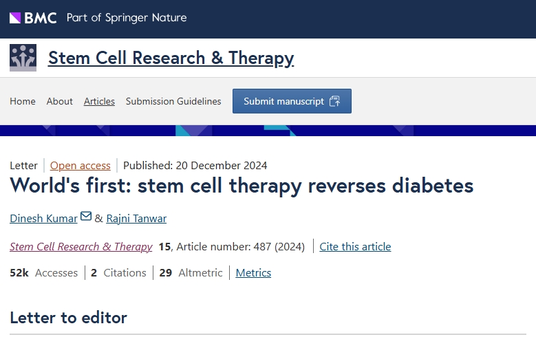 世界首例:干細胞療法逆轉(zhuǎn)糖尿病 世界首例:干細胞療法逆轉(zhuǎn)糖尿病