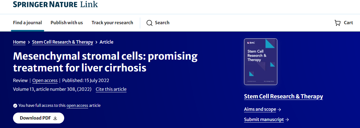 間充質(zhì)干細(xì)胞：治療肝硬化的一種有前景的方法