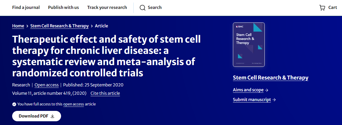 干細(xì)胞療法治療慢性肝病的療效和安全性：隨機(jī)對照試驗(yàn)的系統(tǒng)評價(jià)和薈萃分析