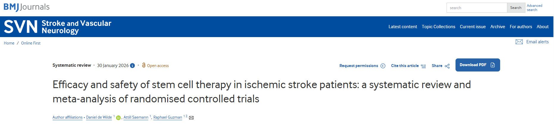 干細(xì)胞療法破局缺血性卒中治療？17項(xiàng)研究999例患者M(jìn)eta分析給出肯定答案