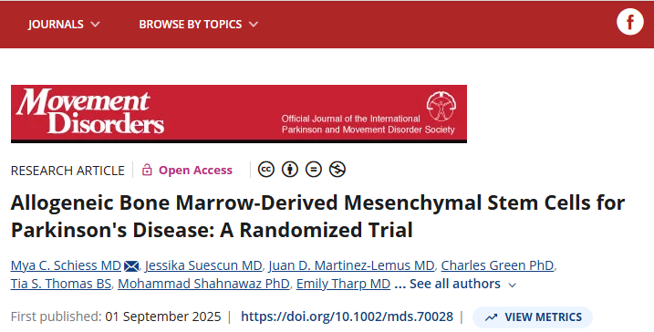 異體骨髓間充質(zhì)干細(xì)胞治療帕金森病：一項(xiàng)隨機(jī)試驗(yàn)