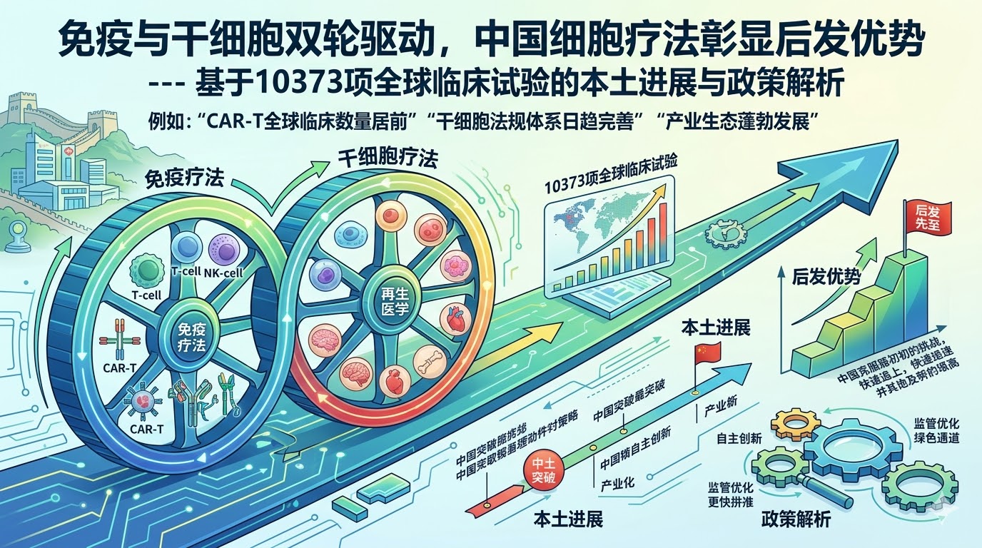 10373項臨床試驗解析：中國如何實現免疫與干細胞療法的雙輪驅動