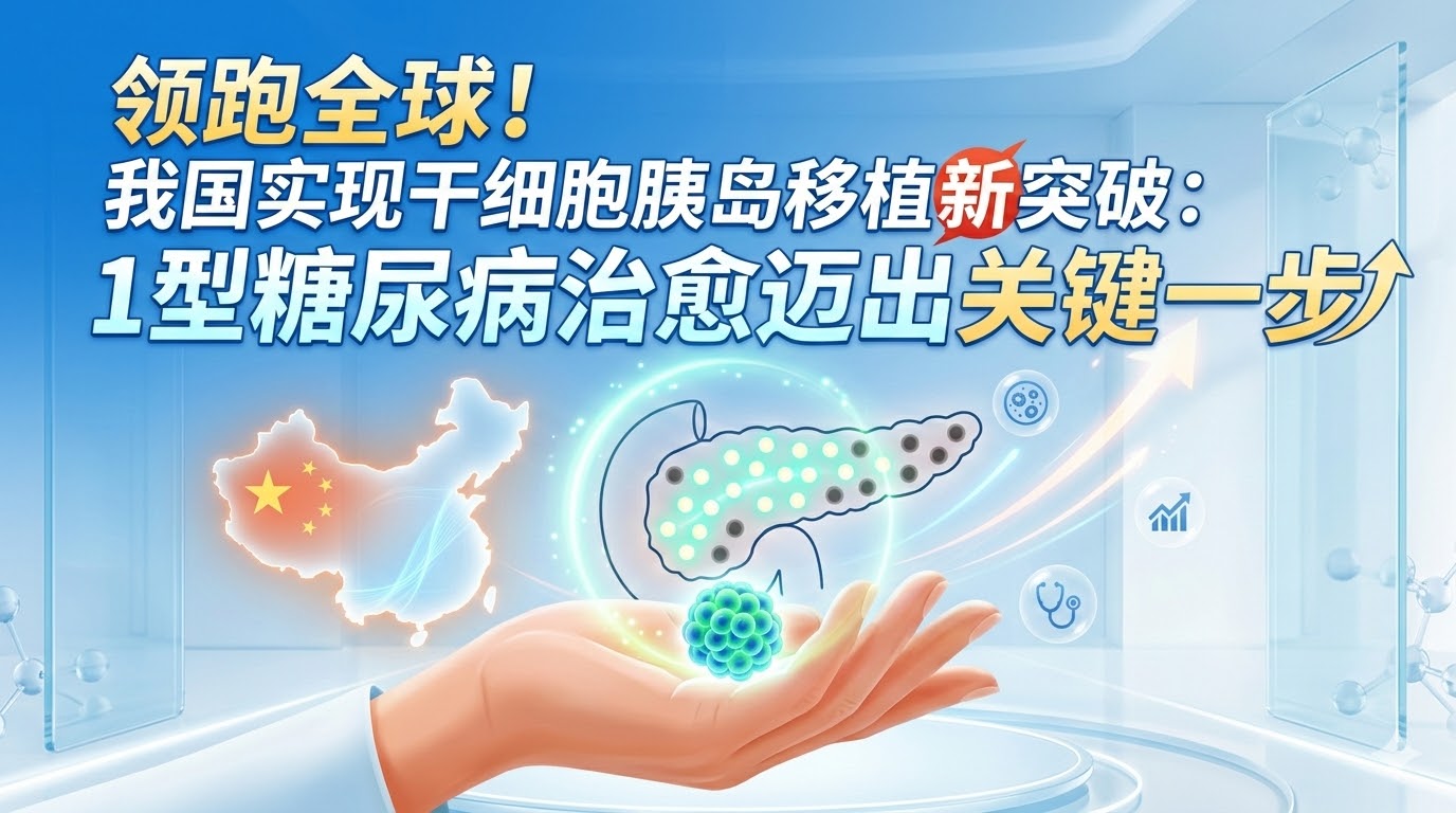 領(lǐng)跑全球！國內(nèi)實現(xiàn)干細(xì)胞胰島移植新突破：1型糖尿病治愈邁出關(guān)鍵一步